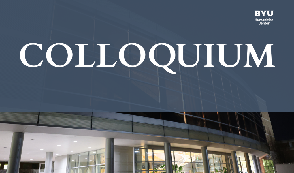 a general publicity image for the Humanities Center Colloquia series with a night image of the JFSB